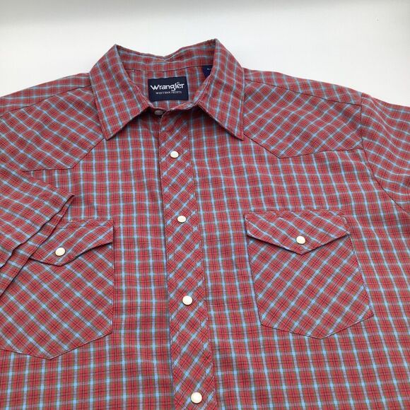 Wrangler‎ Mens Short Sleeve Pearl Snap Shirt Size XL - Picture 1 of 8
